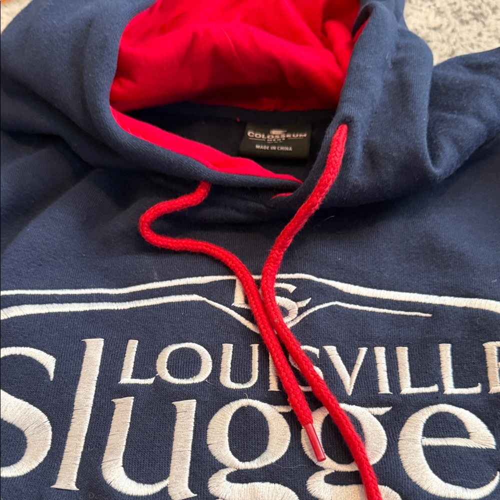 Colosseum Louisville Slugger Navy with white Embroidered Logo Hoodie XXL NWOT - Picture 5 of 5